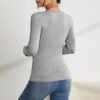Women's Minimalist Design Square Neck T-shirt Slim And Versatile Autumn And Winter Base Layer