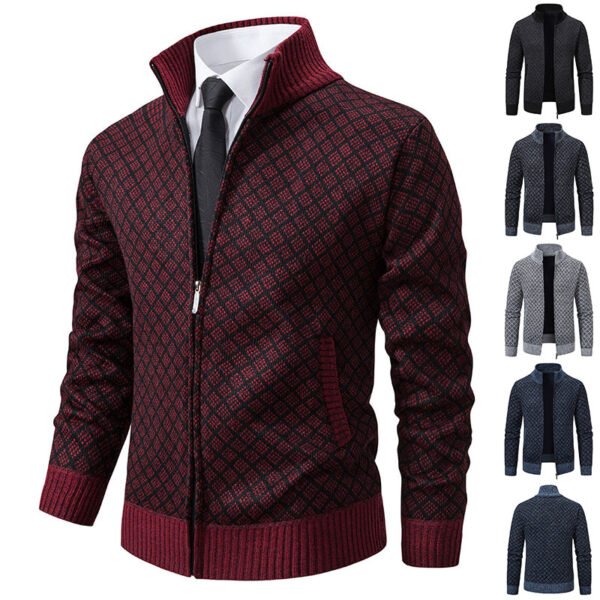 Nordic Plaid Zip Jacket – Winter Knit Edition