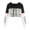 Sweet Fresh Pink Red White Sweatshirt for Women