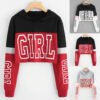Sweet Fresh Pink Red White Sweatshirt for Women