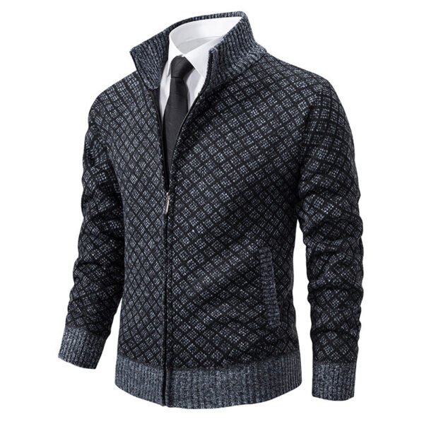 Nordic Plaid Zip Jacket – Winter Knit Edition