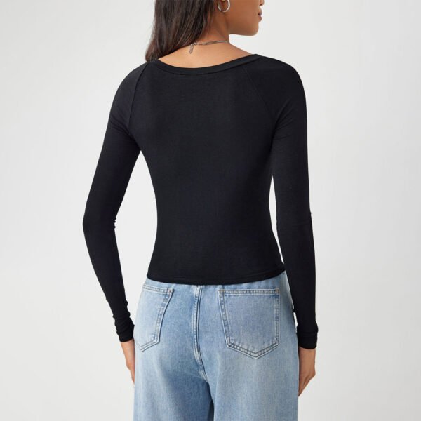 Autumn And Winter New Women's Clothing Popular Fashion Casual Slim-fit High-elastic Knitted Long-sleeve T-shirt