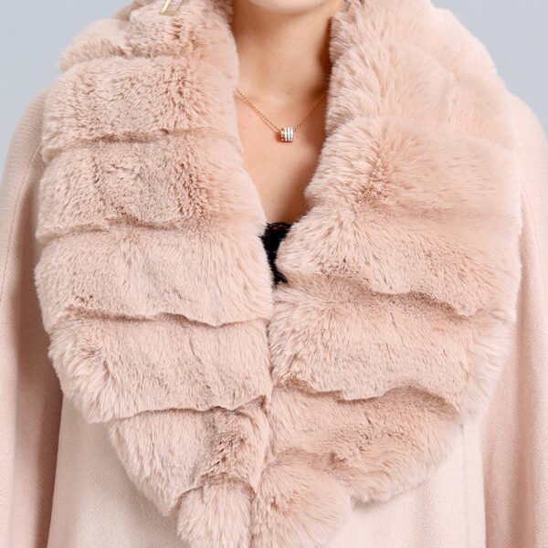 Oversized loose fox fur collar knitted cardigan