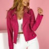 Zip-up Lapel Jacket With Pockets Ins Fashion Long Sleeve Short Tops Women's Clothing