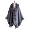 Oversized Loose Irregular Fur Collar Cape Shawl