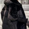 Women's Loose Cotton Coat Faux Fur Patchwork Winter Coat Comfort Chic Long Sleeve Hooded Jacket