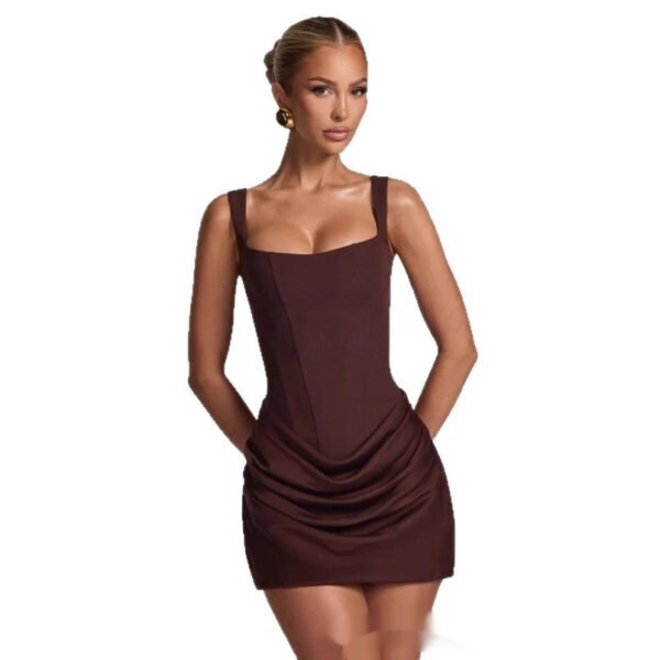 Graceful Tube Top Shoulder Strap Short Strap Hot Girl Dress