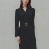Slim-fitting Casual Suit Dress V-neck Long-sleeved Dresses Commuting Office Clothing For Women