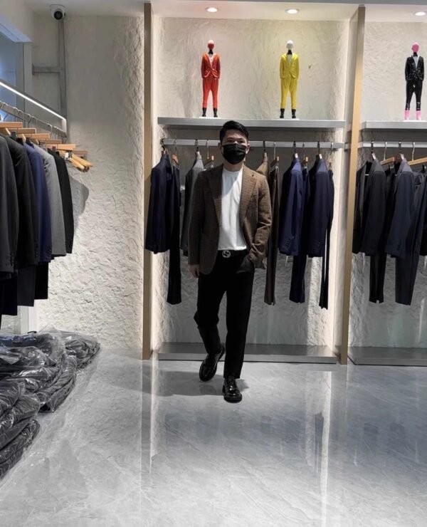 Men's Versatile Classic Plaid Wool Suit Jacket For Commuting