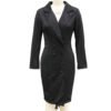 Double-breasted Blazer Dress Fashion Slim-fitting Hip-wrapped Lapel Long-sleeved Dresses Office Commuting Long Jacket Outwear For Women's Clothing