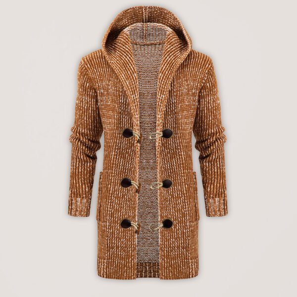 image2FFSZM008942FFSZM00894_PAT1_M_NUB2F6724529d6ca02d7af0d2d3669a717a8f.jpg Heritage Hooded Knit Cardigan – Mid-Length Horn Buckle Edition