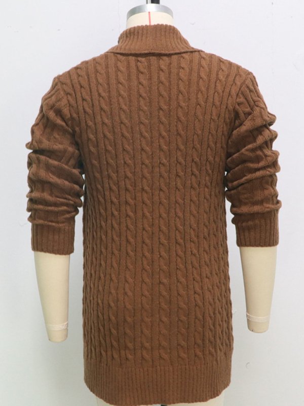 Heritage Twist Cardigan – Mid-Length Wool Edition