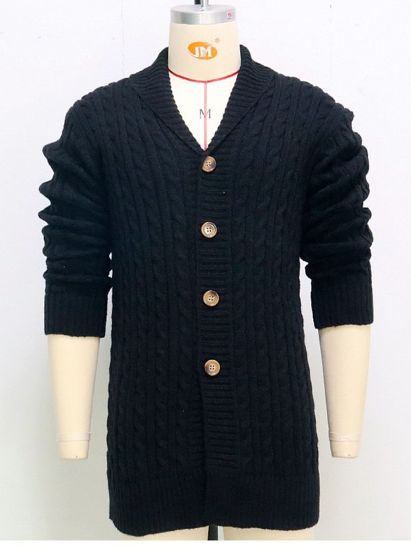 Heritage Twist Cardigan – Mid-Length Wool Edition