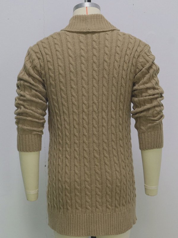 Heritage Twist Cardigan – Mid-Length Wool Edition