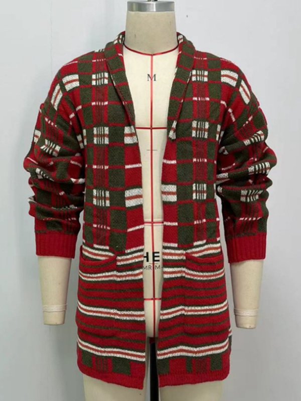 Modern Plaid Knit Cardigan – Soft Weave Edition
