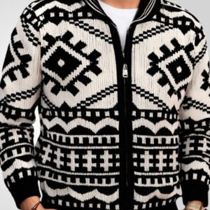 Heritage Jacquard Knit Jacket – Autumn Lapel Edition