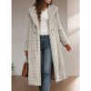 Fashion Long Solid Color Long Sleeve Hooded Wool Women's Coat