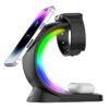 4-in-1 Magnetic Wireless Charging Station with Ambient LED Light