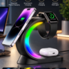 Solenne — 4-in-1 Magnetic Wireless Charging Station with Ambient LED Light