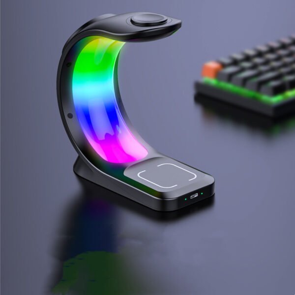 4-in-1 Magnetic Wireless Charging Station with Ambient LED Light