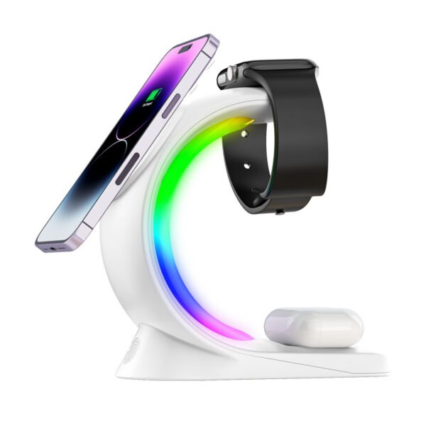4-in-1 Magnetic Wireless Charging Station with Ambient LED Light