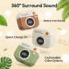 Meliora wireless Bluetooth headphones with retro camera-inspired design and power display