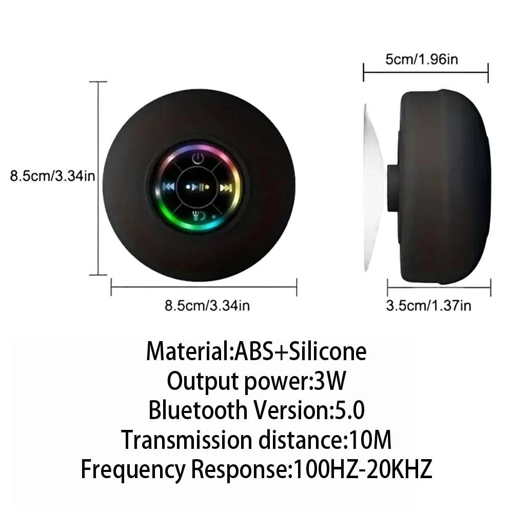 Meliora waterproof Bluetooth speaker with suction cup mounted on tile 7