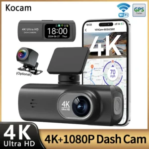 Nexora 4K dash cam with front and rear cameras, WiFi and GPS 2