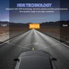 Lunaris dual-lens dash camera mounted on windshield showing 1080P recording 6