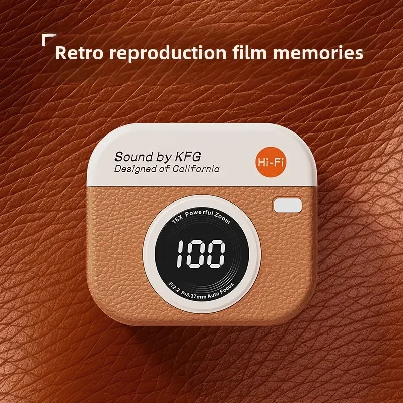 Meliora wireless Bluetooth headphones with retro camera-inspired design and power display 5