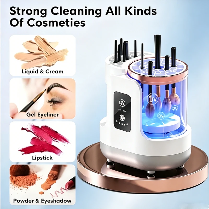 S4c0c8ea3be7949b7a832b72a274516257.webp White electric makeup brush cleaner BD-228S with silicone cleaning bowl and USB cable 2