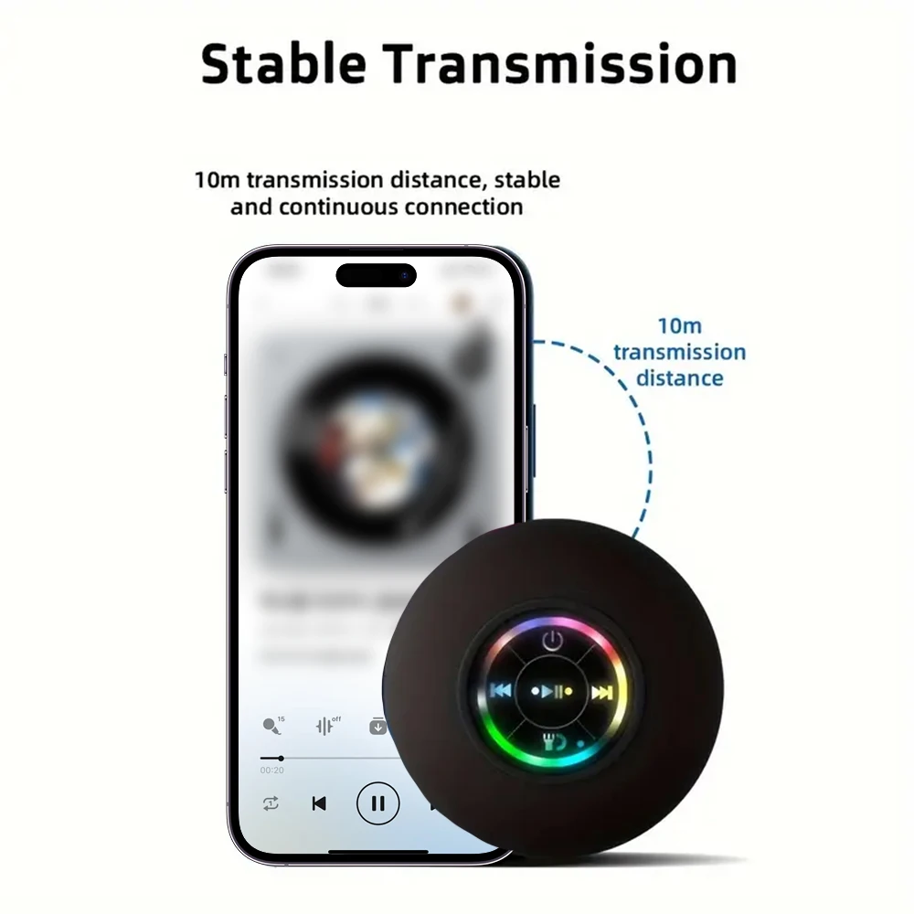 Meliora waterproof Bluetooth speaker with suction cup mounted on tile 6