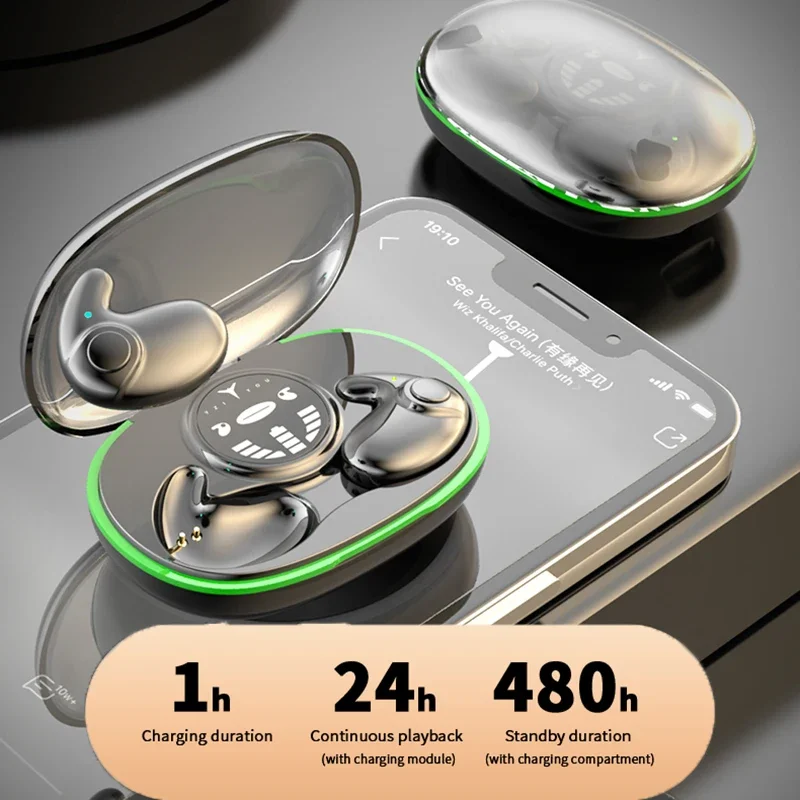 Voxara Bluetooth earbuds and charging case with LED display — available in Black 5