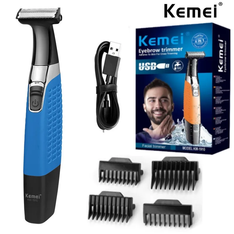 Avelis rechargeable grooming trimmer with dual heads, limit combs and USB cable 8
