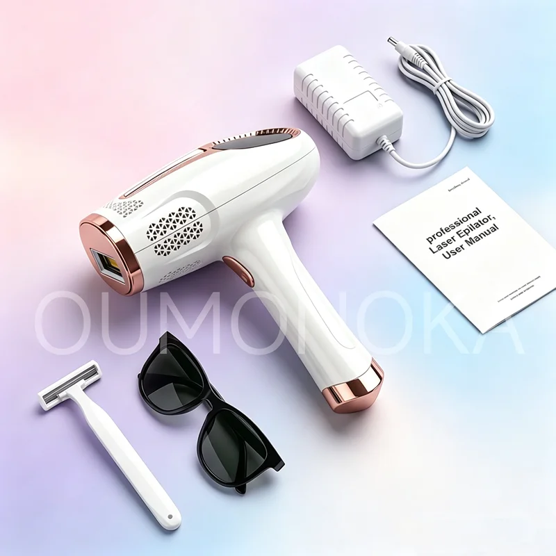 Lunessa rechargeable IPL hair remover device with accessories and storage bag 8
