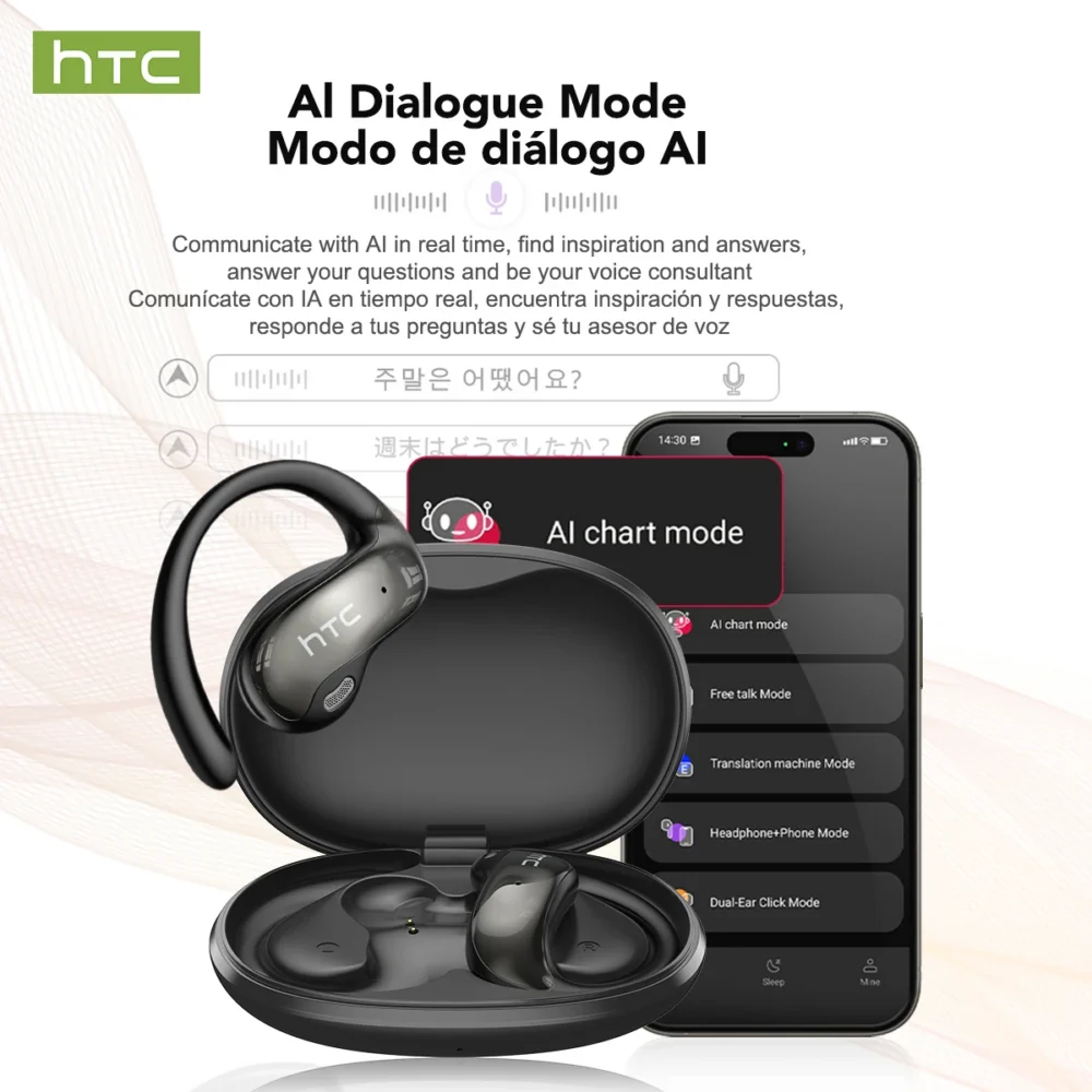 Sd0e87ab77dcf47e59431d81ce301632b8.webp AI wireless earbuds Voxara with spring-loaded ear hooks and charging case 3