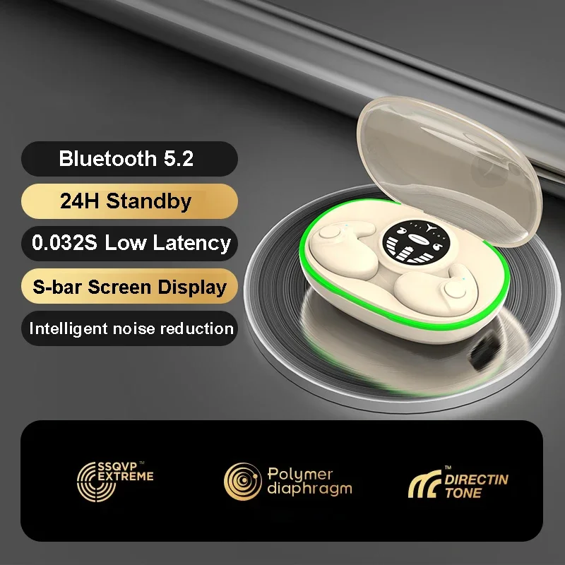 Voxara Bluetooth earbuds and charging case with LED display — available in Black 8