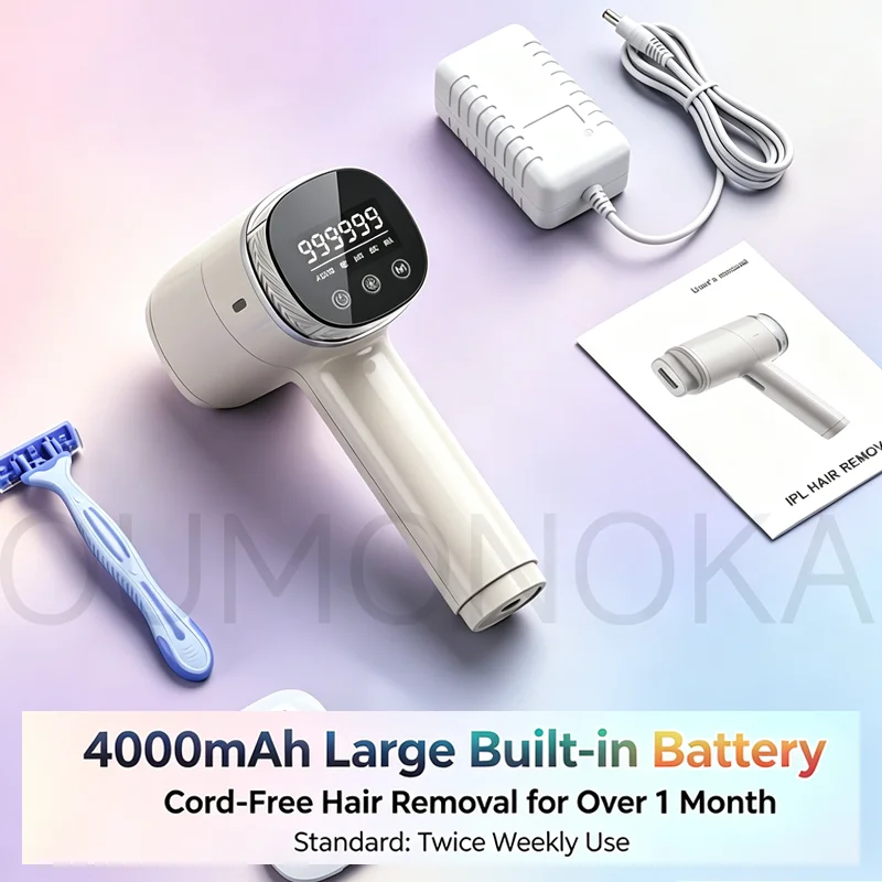 Lunessa rechargeable IPL hair remover device with accessories and storage bag 2