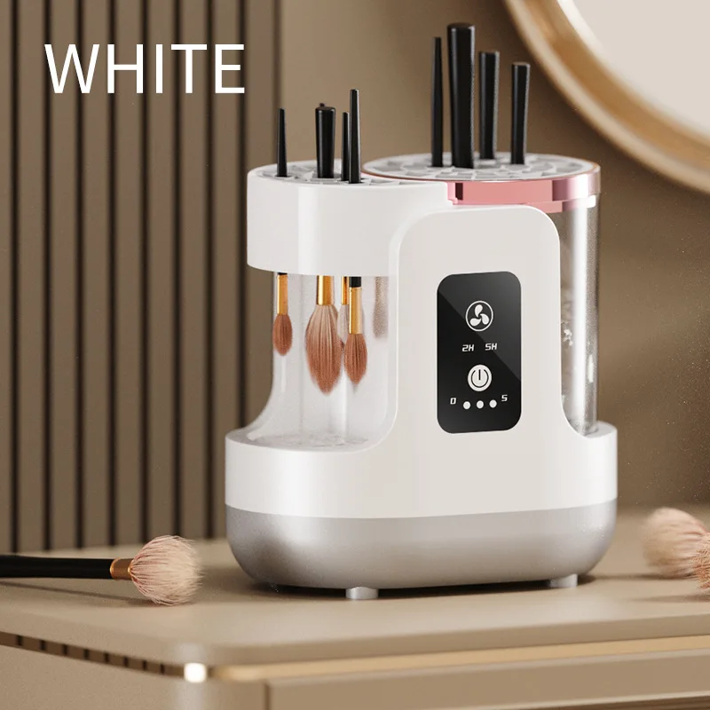 Sfcec49d3dc5647f1937b7c962fbe389ac.webp White electric makeup brush cleaner BD-228S with silicone cleaning bowl and USB cable 8